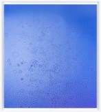 Color image of a color photograph depicting details of water in a blue hue framed in white