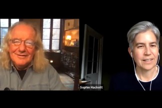 Video still of two people on a video call