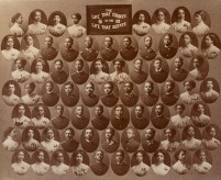 Color photograph of a graduating class