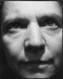Black and white photograph of a close up face