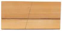 Horizontal wooden artwork with a horizontal and a slanted inlay down the middle of the board